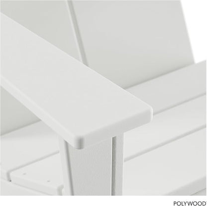 Polywood Contemporary Modern Oversized Adirondack Chair in White