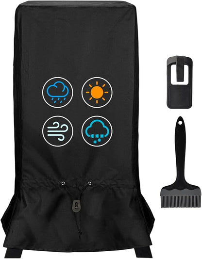 30 inch Waterproof Smoker Cover Compatible with Masterbuilt/East Oak and Most 30-inch Vertical Smoker Models with or Without Legs, Foldable Skirt, Heavy Duty 600D Polyester