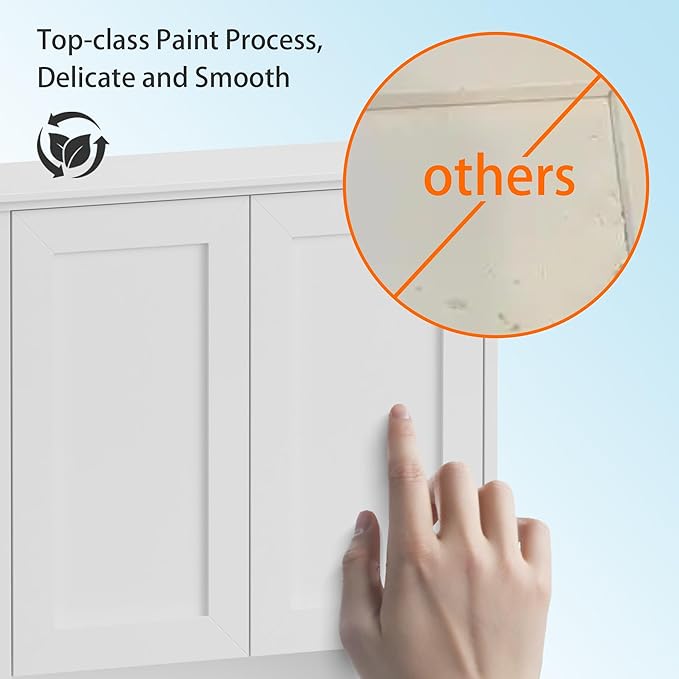 Bathroom Wall Cabinet, Over The Toilet Storage Cabinet, 24x30 Inch Bathroom Medicine Cabinet with 2 Door & Adjustable Shelves, Bathroom Cabinet Wall Mounted, for Laundry Room, Kitchen