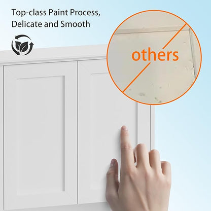 Bathroom Wall Cabinet, Over The Toilet Storage Cabinet, 24x30 Inch Bathroom Medicine Cabinet with 2 Door & Adjustable Shelves, Bathroom Cabinet Wall Mounted, for Laundry Room, Kitchen