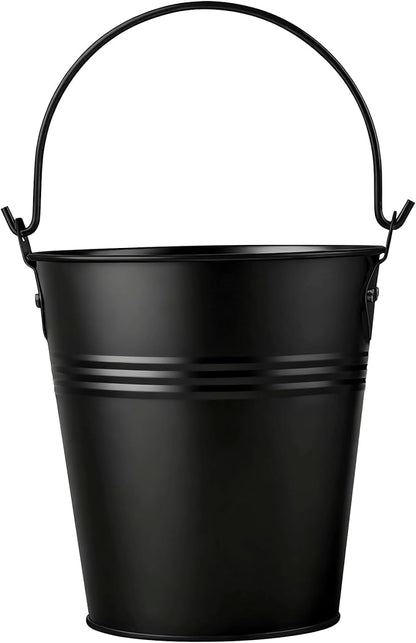 Grease Bucket for Pellet Grill Smokers – Black Grease Bucket Heavy Duty Galvanized Steel Drip Catcher, Rust-Proof 5.6" Diameter, Easy Clean BBQ Accessory