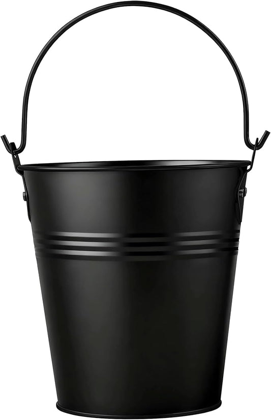 Grease Bucket for Pellet Grill Smokers – Black Grease Bucket Heavy Duty Galvanized Steel Drip Catcher, Rust-Proof 5.6" Diameter, Easy Clean BBQ Accessory