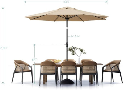 Sannwsg Patio Umbrellas, Pool Umbrella with 8 Sturdy Ribs, Outdoor Umbrella with Push Button Tilt/Crank, Deck Umbrellas, Market Umbrela Table for Backyard, Deck, Garden, Pool