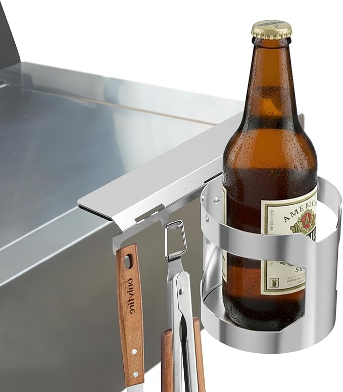 onlyfire Magnetic Bottle Holder 3-in-1 Tool Organizer with Grill Hooks, Bottle Openers for Hanging BBQ Grill Utensils Barbecue Accessories for Most Gas Grills
