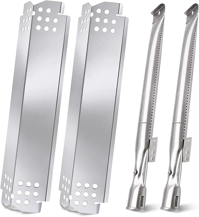 Criditpid Grill Replacement Parts for Nexgrill 2 Burner 720-0864M 720-0864, 4 Burner 720-0830H 720-0783E Gas Grill, Heat Plate Tent, Burner Tubes and Igniters for Nexgrill 720-0864M Replacement Parts