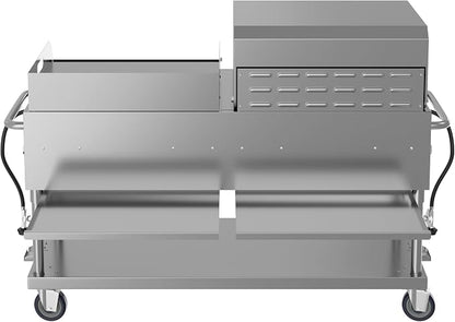 60 in. 8-Burner Commercial Outdoor Propane Gas Grill with 30 in. Roll Dome Cover and 30 in. Griddle in Stainless-Steel, ETL Listed (CGKIT6-D30G30)