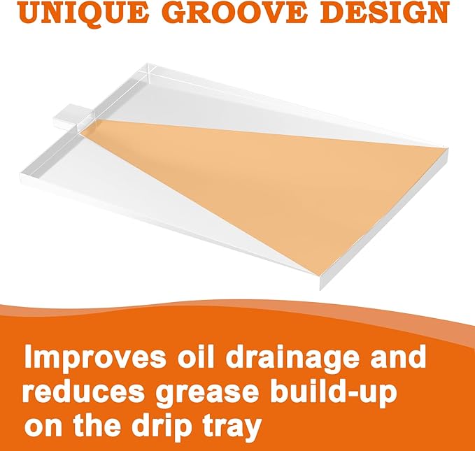 DELSbbq SUB025 Drip Tray for Traeger Grill, Bronson 20 BBQ055 Junior Elite 20 Tailgater 20 Drip Pan Replacement Parts Kit for Traeger Grease Tray TFB29PLB TFB29LZB TFB29LZA