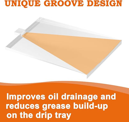 DELSbbq SUB025 Drip Tray for Traeger Grill, Bronson 20 BBQ055 Junior Elite 20 Tailgater 20 Drip Pan Replacement Parts Kit for Traeger Grease Tray TFB29PLB TFB29LZB TFB29LZA