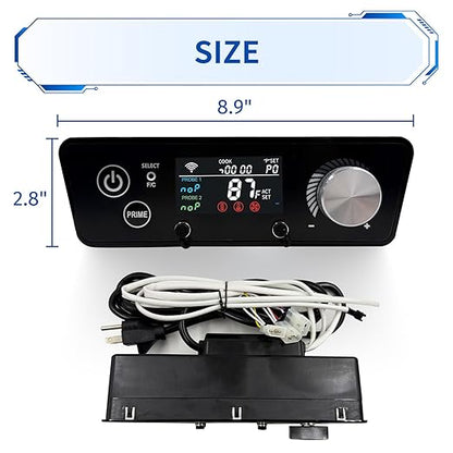 WiFi Controller Replacement for Pit Boss Vertical Pellet Smoker 3/4/5/7-Series & 5-Series Charcoal Grill Smoker with APP Control, Real-Time Temp Monitoring, Includes RTD Probe, 2 Meat Probes, Hot Rod
