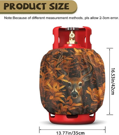 Camo Hunting Propane Tank Cover 20lb Waterproof Gas Tank Cylinder Cover for Outdoor Camping Yard Party Easy to Install Grill Accessories