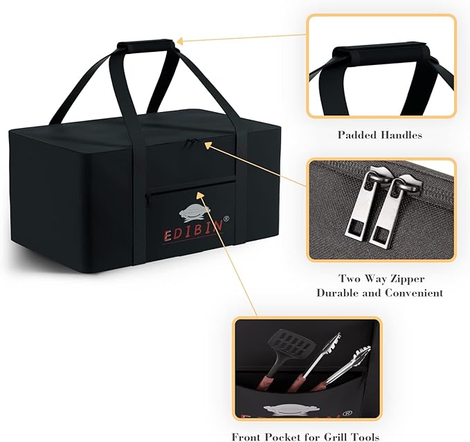 Grill Carry Bag Compatible with Weber Q1000 Q1200 Liquid Propane Grill,Carry Bag Fit for Weber Q1400 Electric Grill, 600D Heavy Duty Weather Resistant