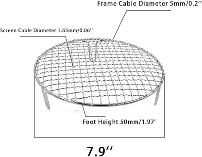 Barbecue Grill Net,BBQ Net for Grilling,Multi-Purpose SUS304 BBQ Grill Mesh, Round Barbecue Wire Rack,BBQ Grate/Steam Mesh for Camping Charbroil Outdoor Barbeque Backyards