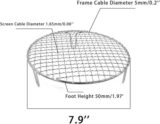 Barbecue Grill Net,BBQ Net for Grilling,Multi-Purpose SUS304 BBQ Grill Mesh, Round Barbecue Wire Rack,BBQ Grate/Steam Mesh for Camping Charbroil Outdoor Barbeque Backyards