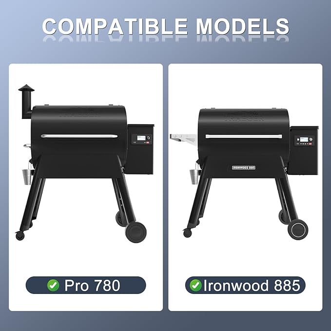 KEESHA BAC442 Folding Front Shelf for Traeger Pro 780, Ironwood 885 Pellet Grills, Heavy-Duty Grill Accessories Replacement for Food Prep and Storage, 32.9'' X 11.5''