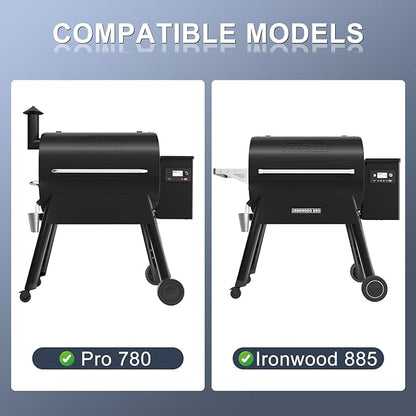KEESHA BAC442 Folding Front Shelf for Traeger Pro 780, Ironwood 885 Pellet Grills, Heavy-Duty Grill Accessories Replacement for Food Prep and Storage, 32.9'' X 11.5''
