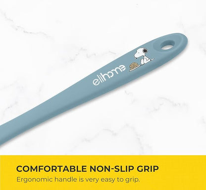 Elihome × Peanuts Silicone Basting Brush (8.75”) – Heat Resistant to 600°F, Food-Grade Platinum Silicone, Seamless 1-Piece Design, Non-Stick Safe, Dishwasher Safe,Teal Grey