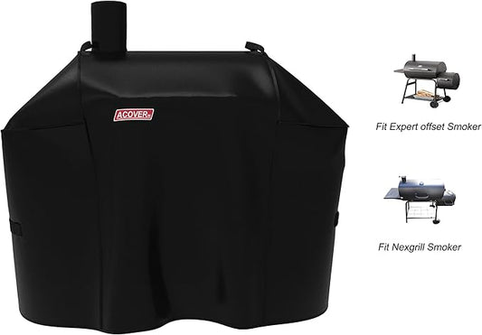 Offset Smoker Cover, Waterproof Grill Cover, 56.5 inch Black Fits Expert Grill