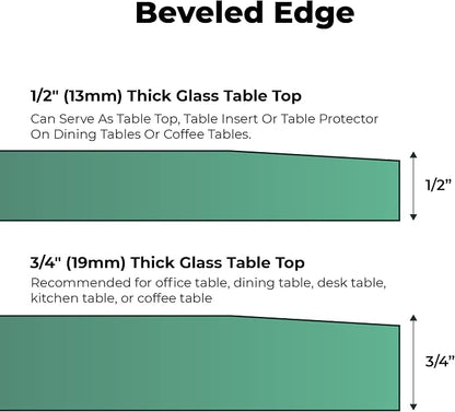Tempered Glass Table Top 42 Inch Square Beveled Edge Clear Surface 1/2 Inch Thick for Home Office or Outdoor Furniture by Fab Glass and Mirror