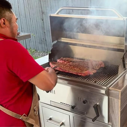 KoKoMo 32” Built-In Charcoal Grill Premium 304 Stainless Steel Construction Adjustable Air Dampers Charcoal Tray Front Clean Out Double Wall Hood Outdoor Kitchen Grill