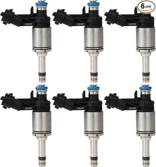 SCITOO 6Pcs 6 Holes Fuel Injectors fit for Buick for Enclave 3.6L 2012-2017, for Chevy for Traverse 3.6L 2012-2017, for GMC for Acadia 2012-2016, FJ1152 12663380 12634491
