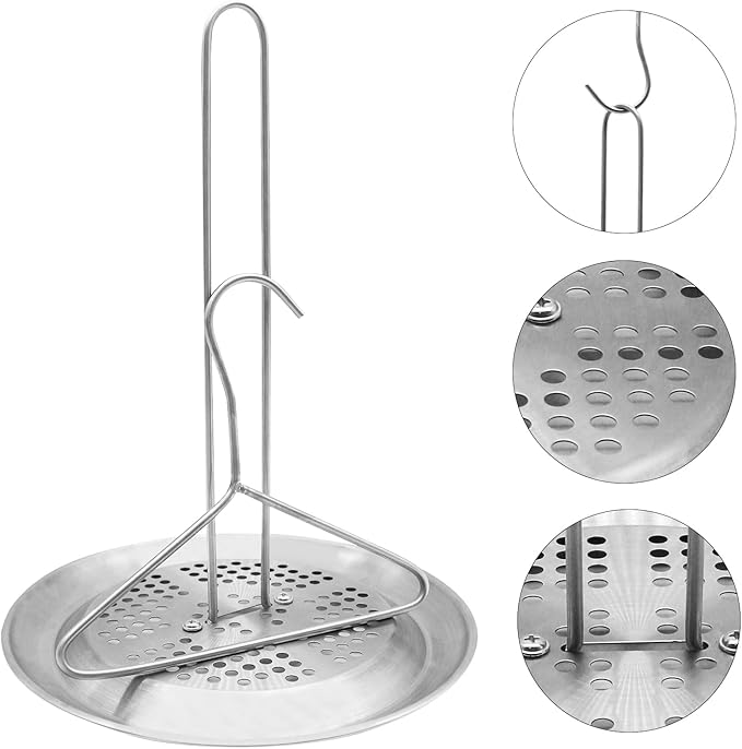 Stainless Steel Turkey Fryer Stand Kit,Turkey Chicken Fryer Stand and Hanger Set,suitable for outdoor turkey deep fryers,Turkey Fryer Grill Stainless Steel Accessories With Drip Pan