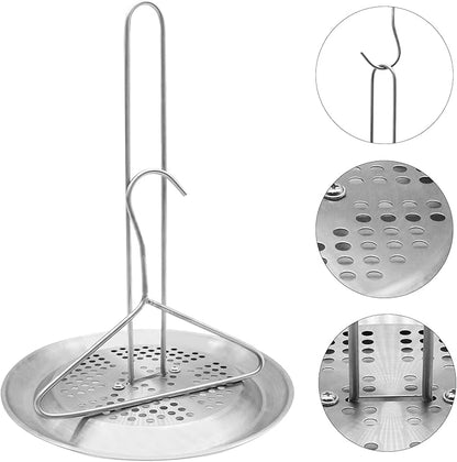 Stainless Steel Turkey Fryer Stand Kit,Turkey Chicken Fryer Stand and Hanger Set,suitable for outdoor turkey deep fryers,Turkey Fryer Grill Stainless Steel Accessories With Drip Pan