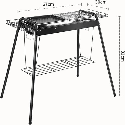 Barbecue Grill Portable BBQ Charcoal Grill Set for Camping Picnic Stainless Steel Barbecue Outdoor Backyard Cooking,Set*1