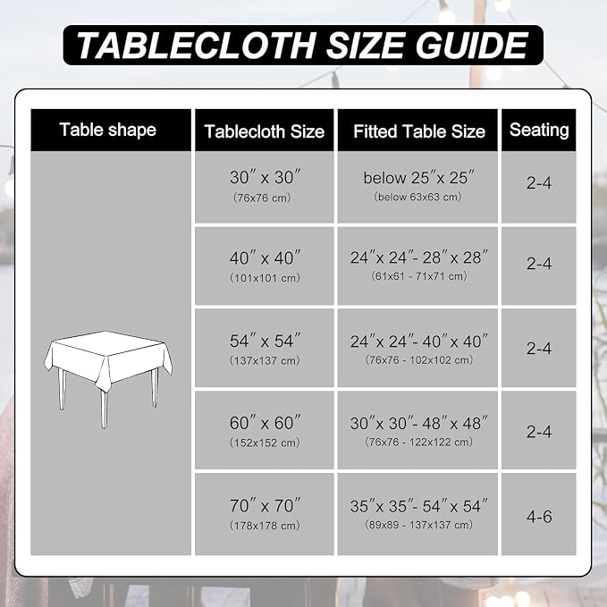 DWCN Square Tablecloth - 54 x 54 Inch - Waterproof Stain and Wrinkle Resistant Washable Table Cloth, Decorative Fabric Table Cover for Kitchen Dining Room Party and Outdoor Use, Light Grey