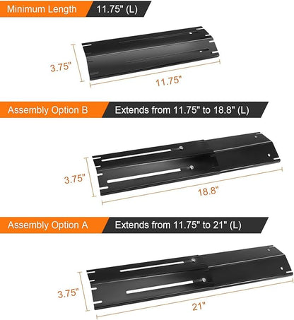 Universal Adjustable Heat Plates/ Heat Tents/ Buner Covers/ Heat Shields for 3 Burner Grills from Brinkmann, BHG, Dyna Glo, Backyard Grill (3-Pack Adjustable Heat Plates (Porcelain Steel))
