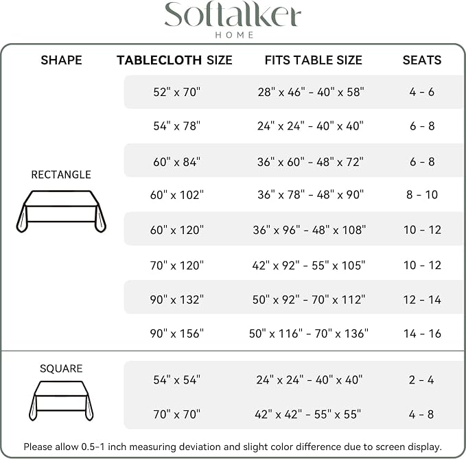 Softalker Rectangle Tablecloth, Waterproof Table Cloths Wrinkle Free Fabric Washable Polyester Table Cover for Dining Tables Party Outdoor Camping Parties Buffet - 60 x 120 inch, Yellow