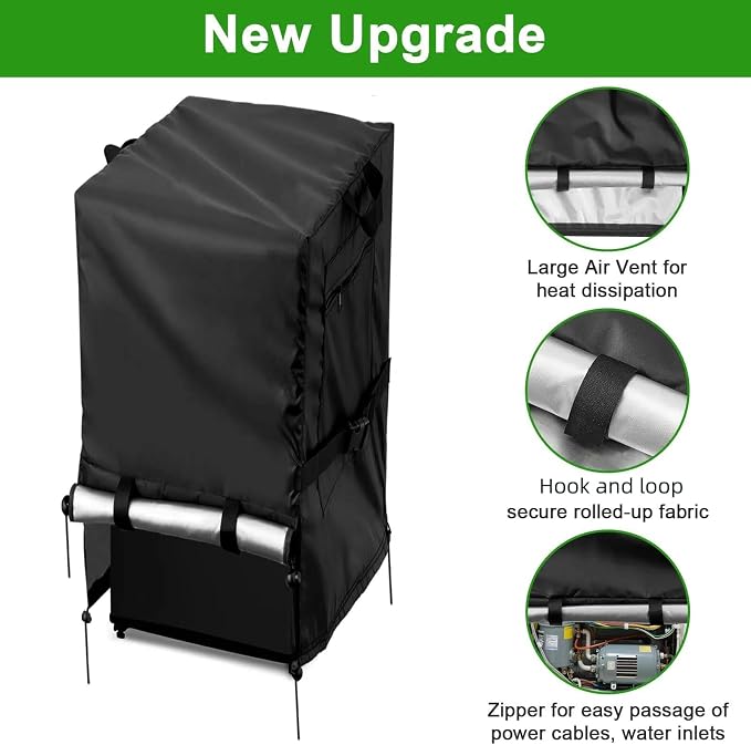 24W Refrigerator Cover with Air Vent for Most 10 Cu.ft Beverage Fridge | New Upgarde,24x26x60,Waterproof Dustproof Heavy Duty Oxford Fabric,for Most 10 Cubic Feet Upright Freezer for Outside