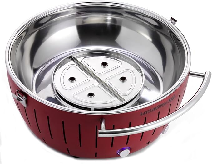 LotusGrill Barbecue Smokeless Grill Bundle with Grill Stand for Safe, Fun and Fast Grilling