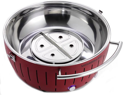 LotusGrill Barbecue Smokeless Grill Bundle with Grill Stand for Safe, Fun and Fast Grilling