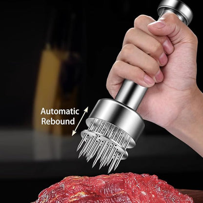 Stainless Steel Meat Tenderizer Tool, 21 Sharp Needles, Meat Piercing, Tenderizing Steak, Beef, Chicken, Pork, Barbecue, Marinating, Small Meat Grinder