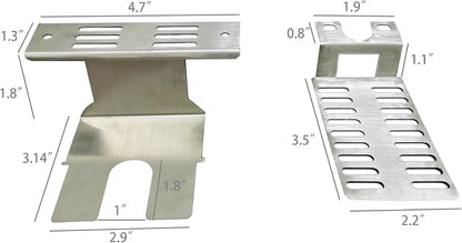 FixtureDisplays® BBQ Grill Stainless Steel Rotisserie Motor Mounting Bracket Set Fits 3" Motors (Bracket Size) May Need Drill Additional Holes on Your Grill 21909-NF