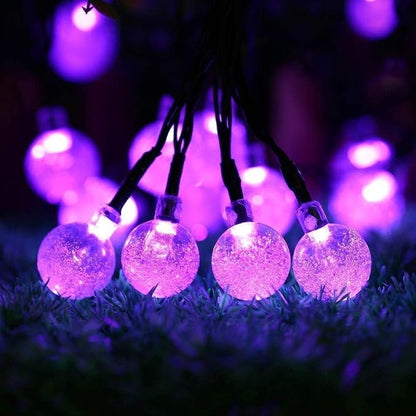 Toodour Solar String Lights Outdoor, 56ft 100 LED Globe String Light with 8 Mode, Waterproof Crystall Ball Lights Solar Patio Lights for Garden, Lawn, Patio, Gazebo, Yard, Outdoor Decor - Purple