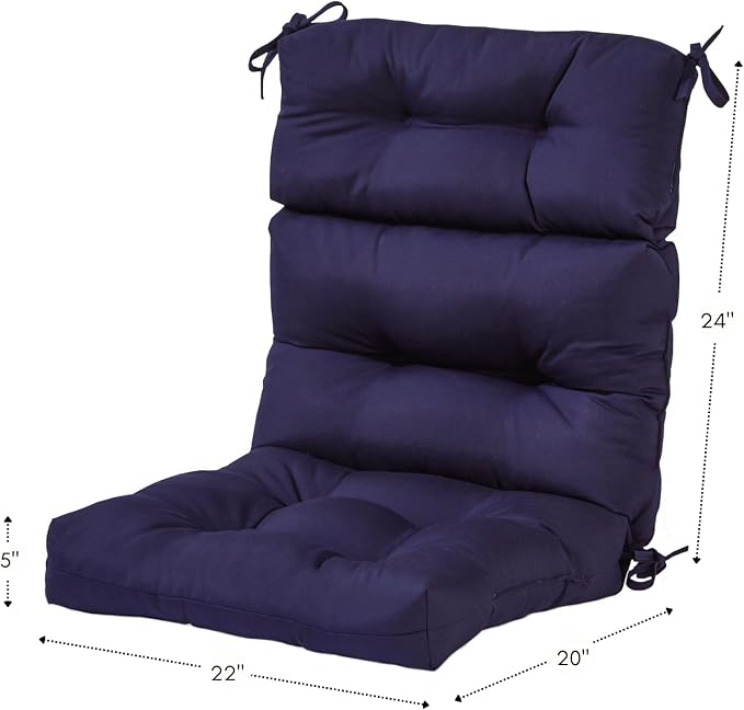 Greendale Home Fashions Midnight 44'' x 22'' Outdoor High Back Chair Cushion