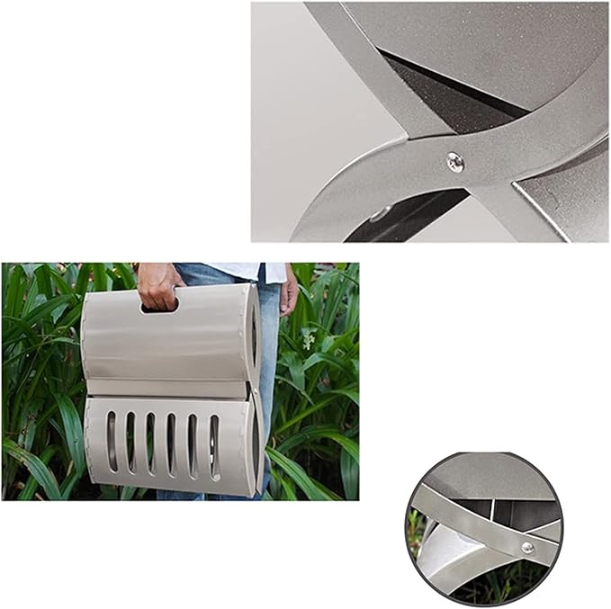 Portable Charcoal Grill for Camping BBQ, Outdoor Barbecue Grill with Stainless Steel Folding Rack, Camping Stove for Patio Picnic, Charcoal Grill BBQ Cooker for 3-5 Persons