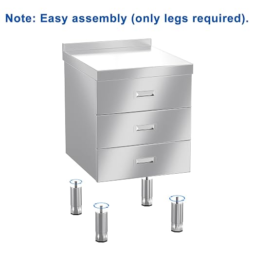 ZZV Stainless Steel Kitchen Cabinet Outdoor Kitchen Drawers with Handles Triple Access BBQ Drawers for Outdoor Garage Warehouse Restaurant, No Assembly Required, 21.66 x 19.68 x 35.43 in