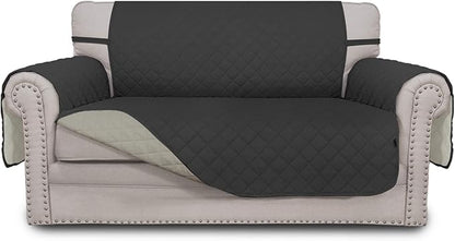 Easy-Going Reversible Couch Cover, 2 Cushion Sofa, Loveseat, Darkgray/Beige | Machine Washable Slipcover For Dogs, Water Resistant Furniture Mat For Living Room, Non-Slip Sofa Cover, Pet Friendly