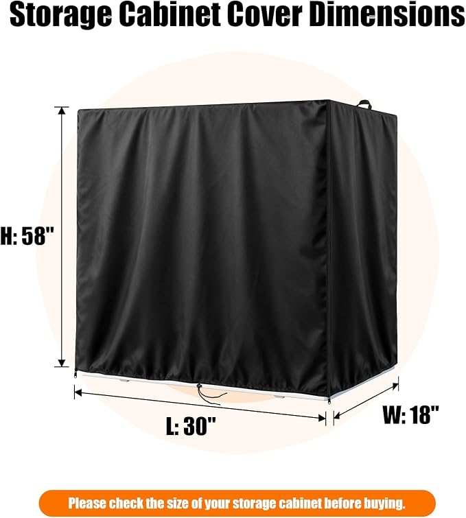 Kasla Outdoor Storage Cabinet Cover, 30"L×18"W×58"H | Heavy-Duty and Waterproof, Fits Storage Shelf, Storage Shed, Deck Box for Kitchen Patio Garden Organization and Storage