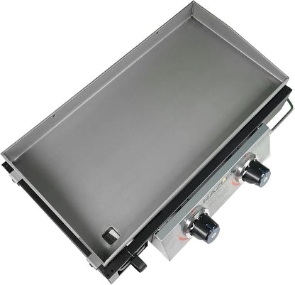 Razor Griddle GGT2130M 25 Inch Outdoor 2 Burner Portable LP Propane Gas Grill Griddle with 318 Square Inch for BBQ Cooking and Frying, Black (Steel)