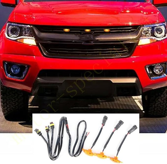 Compatible with 3-Pack Grille LED Lights Raptor Style Grill Decoration for Chevrolet Colorado 15-16
