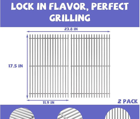 1 Pack 17.5In Stainless Steel Cooking Grill Grate for Weber Spirit I & II 300 Series Grills，Weber Spirit 700,Genesis Silver B & C, Genesis Gold B & C, Genesis Platinum B & C, Genesis 1000-3500, 7638