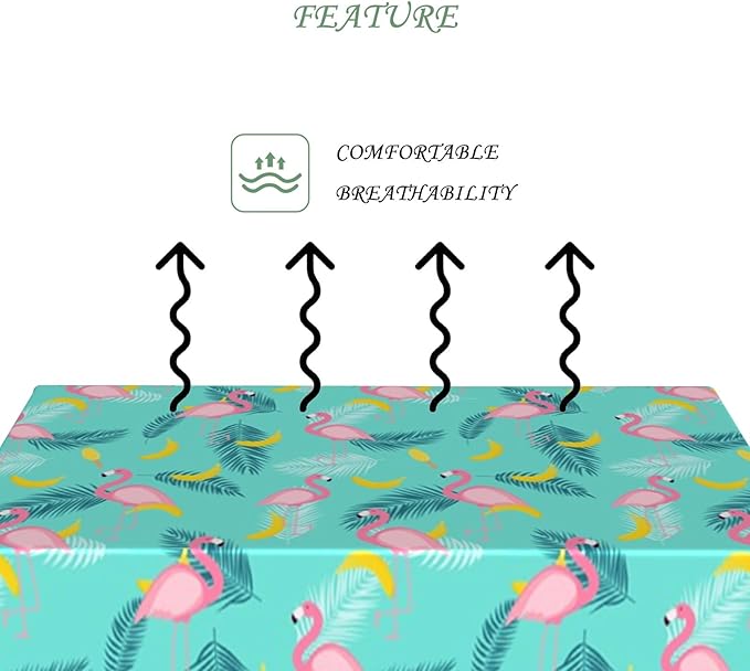 54x78 Inch Tropical Flamingo Rectangle Tablecloth Summer Hawaiian Banana Palm Leaf Mint Green Table Cover Washable Durable Table Cloth for Summer Beach Pool Party Birthday Kitchen Dining Home