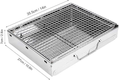 BBQ Grill Outdoor Stainless Steel BBQ - Easy to Use Charcoal Grill No Rust for Barbecue Kebab for Japanese Barbecue 35x27x20cm