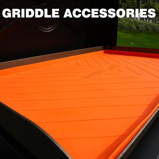 Caketime Silicone Mat for Blackstone 36 Inch Griddle Accessories Grill Top Cover Protector Waterproof Heat Resistant Durable Heavy Duty Cooking Baking BBQ Outdoor Tool Orange Father Dad Men Gifts