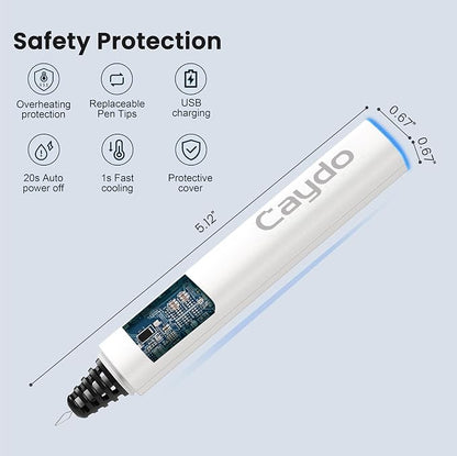 Caydo Thread Burner with A Replacement Tip, Rechargeable Thread Zapper for Burning and Trimming, with Indicator Light for Beading, Weaving, Sewing & Jewelry Making