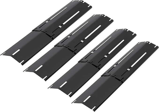 GEEKHOM Stainless Steel Grill Heat Plates - Adjustable Replacement Parts for Gas Grills, Durable and Easy to Install - Ideal for Outdoor BBQ and Cooking (Black)