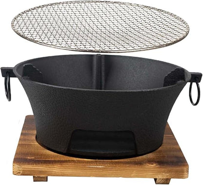 B Baosity Charcoal Grill Round Firepit Fireplace Furnace Wood Burning Camp Stove Barbecue Stove for Camping Backyard Garden Backpacking Cooking, L